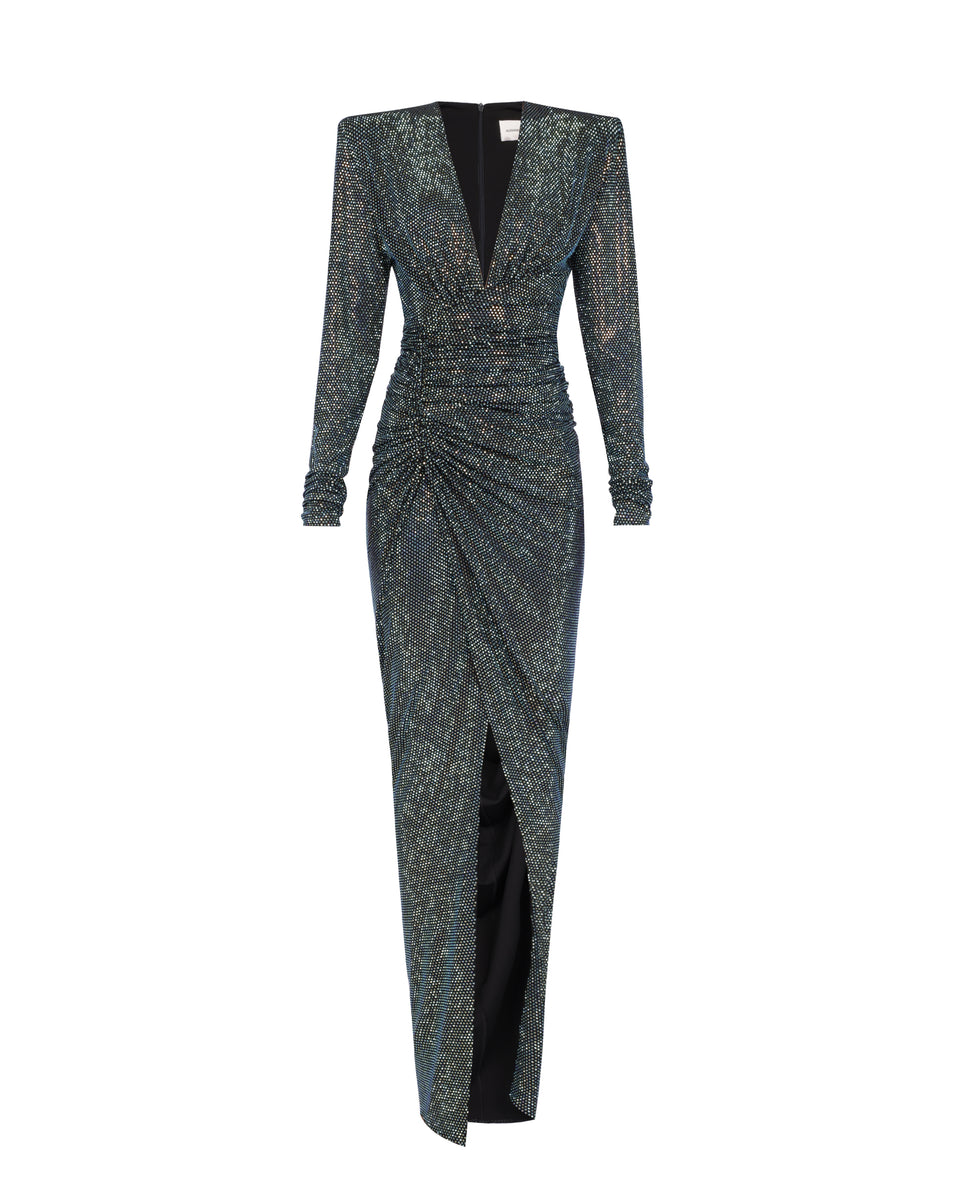 CRISTALIZED V-NECK MAXI DRESS - Image 1