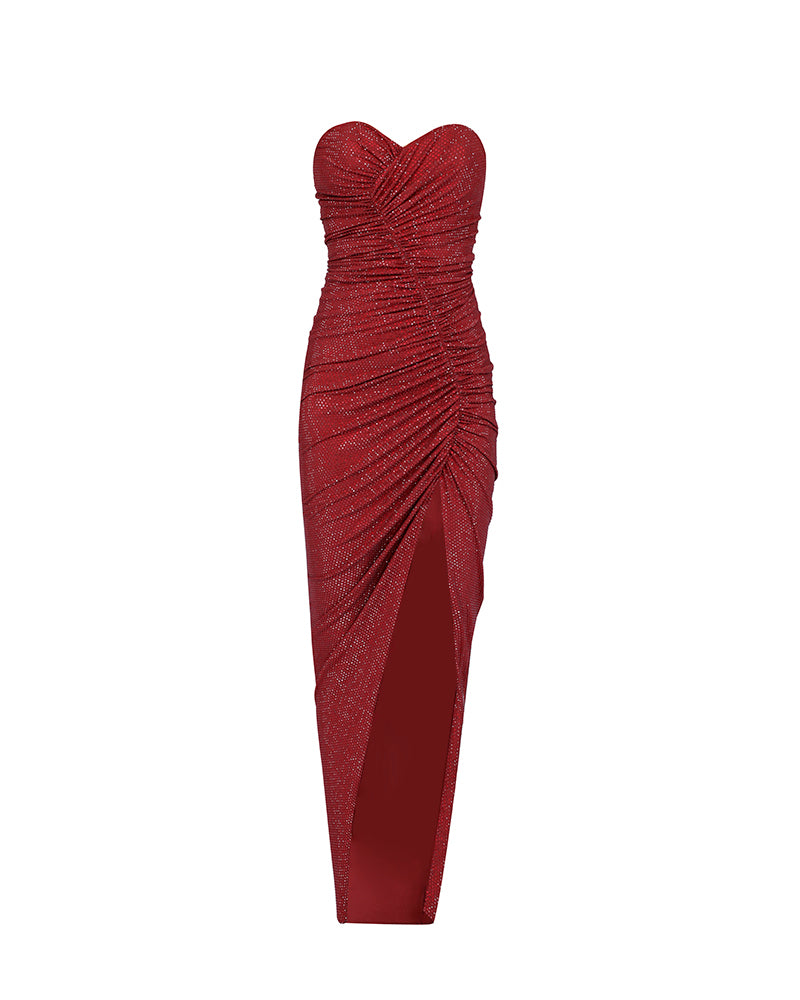 CRYSTALLIZED BUSTIER LONG DRESS - Image 1