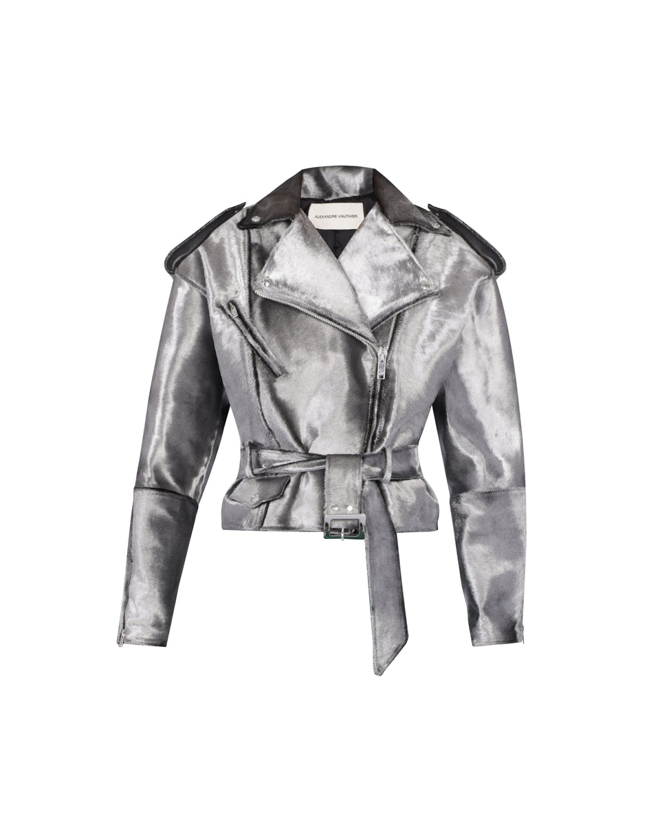 LEATHER BIKER JACKET - Image 1
