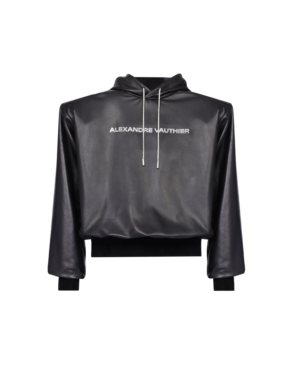 LEATHER HOODIE - Image 1